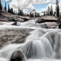Buy canvas prints of Tuolumne River and Unicorn Peak by Chris Frost