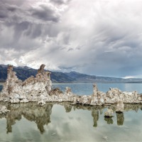 Buy canvas prints of Reflected Storms at Mono Lake by Chris Frost