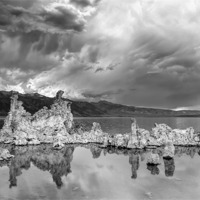 Buy canvas prints of Reflected Storms at Mono Lake by Chris Frost