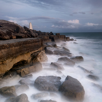 Buy canvas prints of Moonlit Needle at Portland Bill by Chris Frost