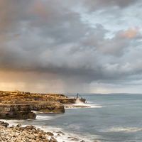 Buy canvas prints of Sunset Storms at Portland Bill by Chris Frost