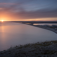 Buy canvas prints of Chesil Sun Burst by Chris Frost