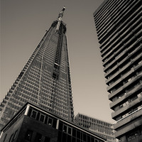 Buy canvas prints of The Shard & a Tall Guy by Neal P