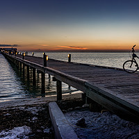 Buy canvas prints of The Dawn Cyclist by Neal P