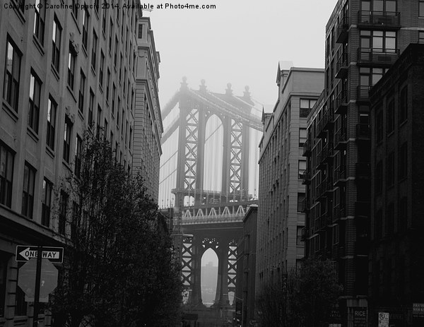 Brooklyn Bridge in NYC Framed Print by Caroline Opacic