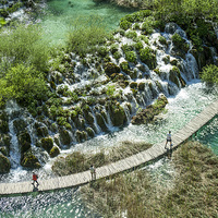 Buy canvas prints of Lower lakes at Plitvice Lakes National Park, Croat by Caroline Opacic