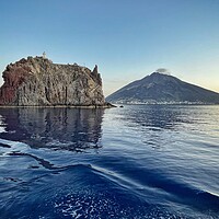 Buy canvas prints of Stromboli volcano at sea by Rachael Hood
