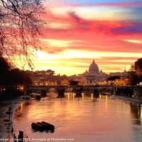 Buy canvas prints of Vatican sunset by Rachael Hood