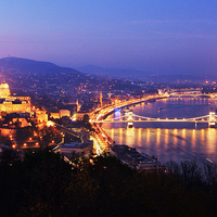 Buy canvas prints of Light up the City of Budapest by Rachael Hood