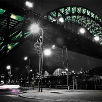 Buy canvas prints of Newcastle Tyne Bridge Night illumination by Doug Lohoar