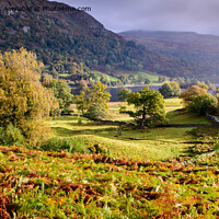 Buy canvas prints of Loughrigg Terrace down to Rydal by John Dunbar