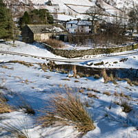 Buy canvas prints of Snowfall, Watendlath Farm by John Dunbar