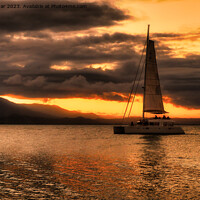 Buy canvas prints of Sunset Sailing, Port Douglas by John Dunbar
