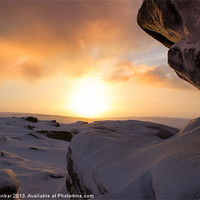 Buy canvas prints of Winter Sunrise on Higger Tor by John Dunbar