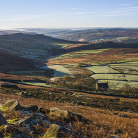 Buy canvas prints of Overstones Farm on Stanage Edge by John Dunbar