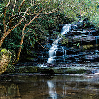 Buy canvas prints of Somersby Falls in August by John Dunbar