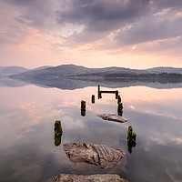 Buy canvas prints of Dawn over Windermere by John Dunbar