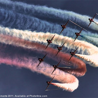 Buy canvas prints of Red Arrows Roll by Phil Clements