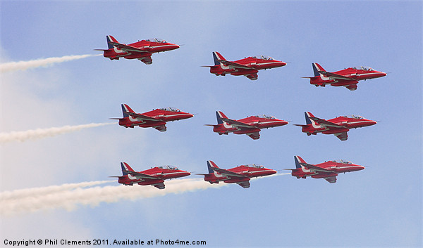 RAF Red Arrows at Eastbourne Framed Print by Phil Clements