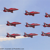 Buy canvas prints of RAF Red Arrows at Eastbourne by Phil Clements