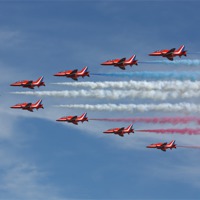 Buy canvas prints of RAF Red Arrows by Phil Clements