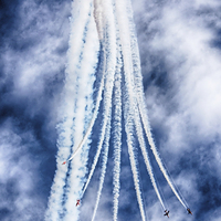 Buy canvas prints of  Red Arrows Vertical Break by Phil Clements