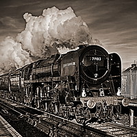 Buy canvas prints of Oliver Cromwell Steam Train by Phil Clements