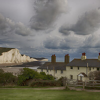 Buy canvas prints of Seven Sisters & Coastguard Cottages by Phil Clements