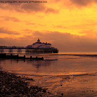 Buy canvas prints of Yellow sky pier. by camera man