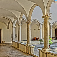 Buy canvas prints of     Monestry courtyard                            by camera man