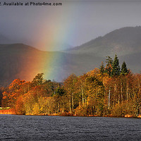 Buy canvas prints of Rainbow, Loch Ard by Rob Turner