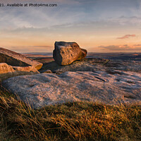 Buy canvas prints of Evening on Stanage Edge. by Rob Turner