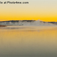Buy canvas prints of Sunrise Fog over the Lake by Michael Waters Photography