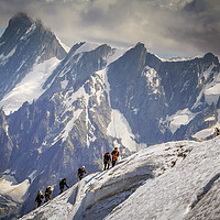 Buy canvas prints of Climbers on the edge by Julian Bowdidge