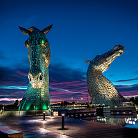 Buy canvas prints of Sunset and the Kelpies  by Philip Male