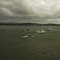 Buy canvas prints of Boats on the Menai Strait by malcolm fish