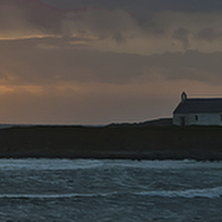 Buy canvas prints of Sunset at Porth Cwyfan by malcolm fish