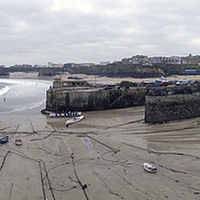Buy canvas prints of Newquay Harbour. by malcolm fish