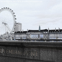Buy canvas prints of London Eye Mono by Jasna Buncic