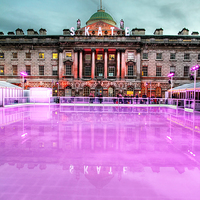 Buy canvas prints of Skating at Somerset House by Jasna Buncic