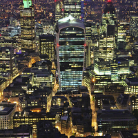Buy canvas prints of City of London Skyline at Night by Jasna Buncic