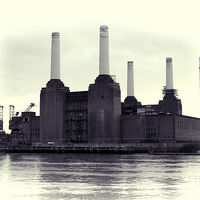 Buy canvas prints of Battersea Power Station Vintage by Jasna Buncic
