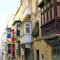 Buy canvas prints of Balconies of Valletta 3 by Jasna Buncic