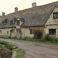 Buy canvas prints of Pretty Cottages All in a Row by Jasna Buncic