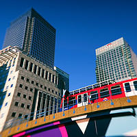 Buy canvas prints of Canary Wharf Commute by Jasna Buncic