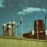 Buy canvas prints of Construction Works in Stratford by Jasna Buncic