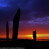 Buy canvas prints of Stenness Sunset by Steven Watson