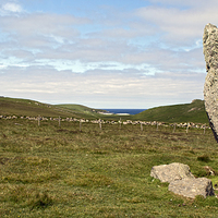 Buy canvas prints of The Burragarth Stone, Unst 2  by Steven Watson
