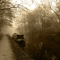 Buy canvas prints of Canal (Sepia) by Steven Watson