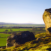 Buy canvas prints of Almscliff Crag and Lower Wharfedale by Steven Watson